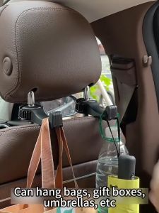 2 in 1 car headrest hook mobile phone bracket Foldable Car seat back hook mobile older