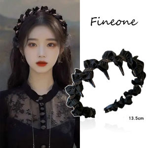 Black Elegant Hairbands Rhinestone Lace Hair Accessories Headbands