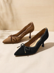 Pointed Toe Thin Heeled Office Ladies High Heels Lambskin
