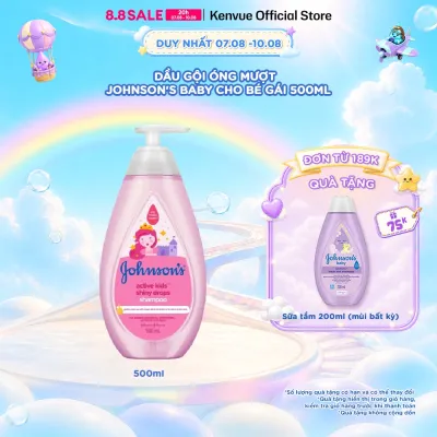Dầu gội óng mượt cho bé gái Johnsons Active Kids Shiny Drops Shampoo 500ml