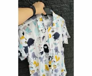 KEMEJA PRIA/WANITA/SPOON/BAHAN KATUN KAOS/MOTIF CARTOON