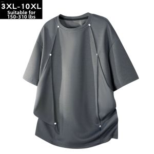 BINHANG | Studded Pleated Deconstructed Oversized Mens T-Shirt