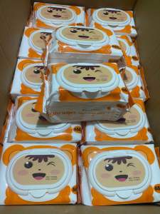 Si combo 10 gói khăn ướt baby wipes 650g không mùi an toàn cho bé