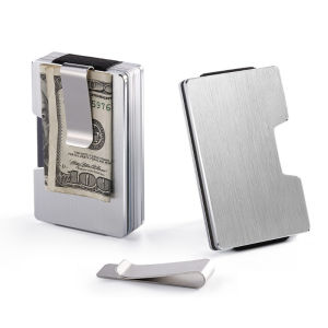RFID Credit Card Holder Minimalist Slim Metal Wallet Luxury Stainless Steel Money Clip Small Mini Aluminium Cardholder for Men