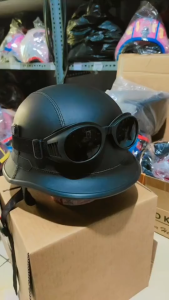 HELM RETRO MILENIAL /HELM RETRO KULIT/HELM KULIT/RETRO hitam