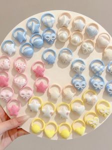 Elastic Pearl Heart Decorative Children Hair Ties