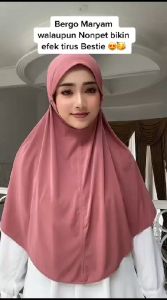 Jilbab Bergo Jersey Tali Size L/Hijab Bergo Jersey Tali/Kerudung Jersey Tali/Hijab Instan Jersey Premium