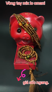 Vòng tay gỗ Bách xanh 108 hạt mix Lu Thống Omani cho nam và nữ mệnh Kim Mộc Thuỷ Hoả Thổ.( TẶNG HỘP )