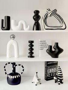 Modern Abstract Ceramic Sculpture Decorative Ornaments Creative Living Room Bookcase Bar Cabinet Assorted Shapes Home Decor