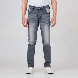 RoosterDenim - Celana Jeans Pria Selvedge Denim Cowok Slimfit Panjang DarkGray