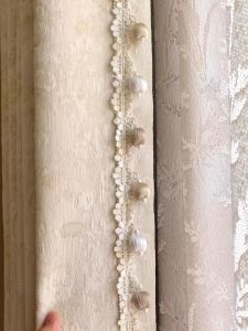 Buvini Lace Trim Curtain Accessories French Style Headboard Decorative Luxury Mauve Headboard Tassel Splicing Edge Tassel
