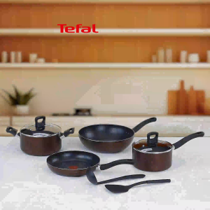Tefal เซ็ตเครื่องครัว Day By Day 9 ชิ้น กระทะก้นแบน 3 รูปแบบ 24 ซม. + 28 ซม. + 18 ซม. พร้อมฝา + หม้อ 2 หู 20 ซม. พร้อมฝา + กระบวย + ตะหลิว G143S895 สำหรับอุปกรณ์เครื่องครัว อุปกรณ์ประกอบอาหาร คุณภาพเครื่องครัวที่มีการผลิต 5 ในราคาที่ยอมความ 1,395 บาท
