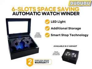 Motor Shaker Watch Winder Display Box Automatic Mechanical Wristwatch 6+6Slot Automatic Watch Winder