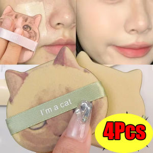 4Pcs Cartoon Cat Powder Puff 10PCS Soft Makeup Sponge Dry and Wet Dual-use Double Side Cosmetic Puff Beauty Foundation Makeup Puffs
