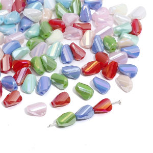 10Pcs 6x9mm Solid Colorful Faceted Twisted Glass Beads Charms For Jewelry Making DIY Bracelet Necklace Earrings Accessories