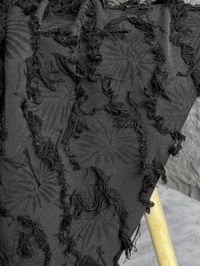 ผ้าลายดอกไม้สีดำ ผ้าลายเส้นไหมฝ้ายระดับไฮเอนด์ กระเป๋า เสื้อเชิ้ต กระโปรง ผ้าถักแบบย้อนยุค ผ้าฝ้ายลินินลายดอกไม้ระดับไฮเอนด์