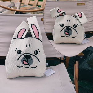 Original West Highland Pug Jarre Aero Bull Pet Schnauzer Peripheral Dog Tote Bag Cartoon Knit Handbag Crossbody