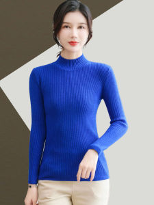 Red Knitted Sweater Slim Fit Pure Color Spring Fashion Womens Base Shirt New Year Snake Year Commute Simple Style Long Sleeve