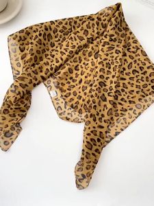 American Retro Leopard Print Headscarf Y2k Hot Girl Fashion Street Atmosphere Street Headband Womens Bandana Hair Wrap