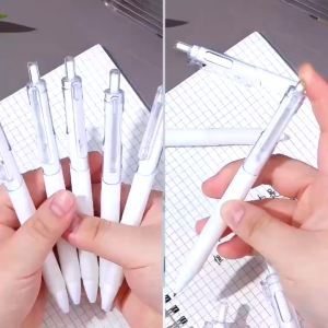 1pcs Macaron Gel Pen Press Retractable 0.5mm Stylish Black Signature Pen Stationery in Office & School