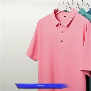 50-140kg plus size Ice Silk 9xl 8XL men summer short-sleeved solid color oversize business casual polo shirt