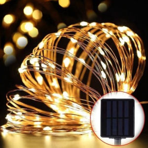 Solar LED String Lights Outdoor Waterproof Fairy Light For Garden Party Festive Wreath Christmas Decoration 12M100LED Colored Light Bulb Strip Lighting Copper Wire Xmas Lights Home Decor Xmas Tree Fairy Lights Wedding Party Needs