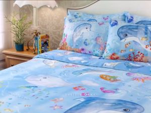 EXOTICA ปลอกผ้านวมถอดซักได้ / ผ้านวมเย็บติด ลาย Oceanografia ขนาด 100นิ้ว x 90"นิ้ว (เหมาะสำหรับที่นอน 6 ฟุต หรือ 5 ฟุต) / ขนาด 70นิ้ว x 90"นิ้ว (เหมาะสำหรับที่นอน 3.5 ฟุต)