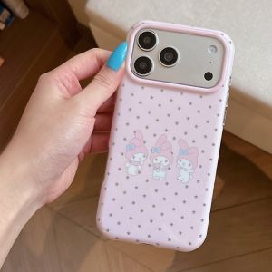 Sanrio | Japan Korea Full Screen Star Pink Sanrio My Melody Cartoon Phone Case For iphone 16 15 17 Pro Max 17 Acrylic Bumper Hard Cover