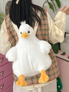 Túi Đeo Vai Đôi Hình Con Vịt Hoạt Hình Mềm Mại Dễ Thương Dành Cho Bé Gái Túi Đeo Vai Bằng Vải Nhung Mềm Mại Có Khóa Kéo
