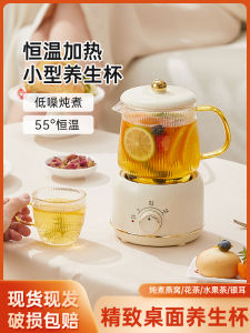 Office Glass Health Pot Multi-Function Constant Temperature Small Water Kettle Floral Tea Heater Integrated Home Use