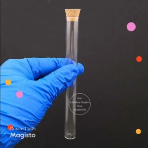 1.5*22cm- Ống nhựa trong suốt nút bần đựng nhang trầm