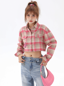 เสื้อเชิ้ตผู้หญิงแขนยาวทรงหลวมสไตล์หวานและเท่ STN ดีไซน์ปักลายผ้าฝ้ายแท้ ฤดูใบไม้ผลิและฤดูใบไม้ร่วง