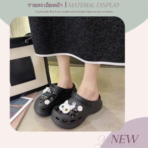 QXshop รองเท้าแฟชั่นหัวโต 5 สี 3D ส่วนตัวติดลาย คู่ความชื่นชอบสูง