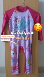 BAJU RENANG ANAK PEREMPUAN LENGAN PANJANG MOTIF KARAKTER UNICORN BAJU RENANG PANJANG ANAK PEREMPUAN GAMBAR KUDA PONY