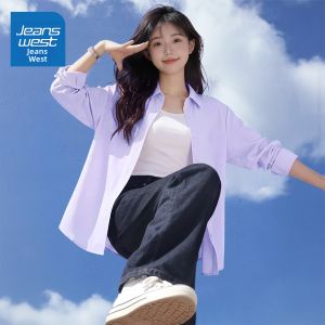 Jeanswest | Áo Sơ Mi Màu Xanh Phong Cách Pháp Chống Nắng Làm Mát