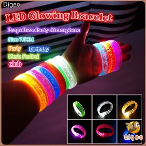 Digeo LED Glowing Bracelet Flashing Wristband Bar Concert Cheer Props Rave Party Atmosphere