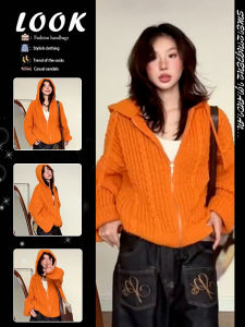 Attractive Orange Cozy Sweater Coat