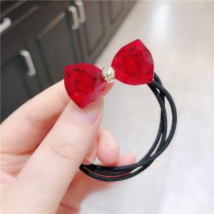 Rhinestone Hair Accessories Shiny Bows Crystal Hair Tie Hair Rope Rubber Band Exquisite and Versatile Sweet Headwear Japan and South Korea Best Selling