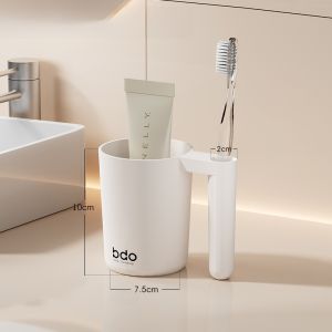BDO Food Grade Plastic Toothbrush Washing Cup High Aesthetic Value Couple Set Dental Care Utensils Bathroom Accessories