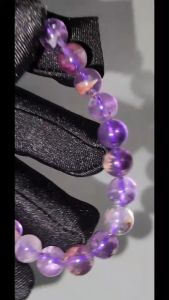 (SG Seller Ready Stocks) Top Grade Amethyst Rutilated Phantom Quartz Bracelet 8mm+  顶级天然紫钛幽灵手链 8+毫米