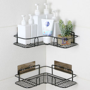 Toilet Organizer Kitchen Rack NO Rust Bathroom Corner Storage Hanging Shelf Rack Traceless Wall-mounted Bathroom Rack