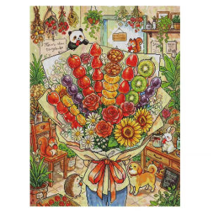 5D DIY Diamond Painting Kit Blooming Seaside Cottage Full Square Design with Drills Adult Arts Crafts Decor