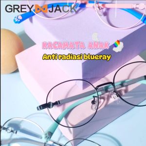 Grey Jack Kacamata Antiradiasi Blueray Gadget Anak Laki-laki dan Perempuan Bahan Metal Kuat Fashionable Ringan Lucu 6032