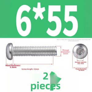 JISHUO | Stainless Steel Pan Semi-Circular Mushroom Head Hex Socket Screws