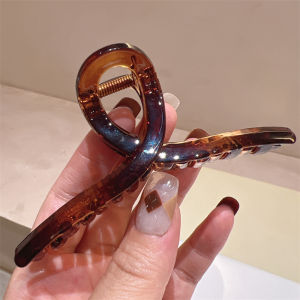 Simple Basic Transparent Tea Brown Big Hair Claws Easiest for Match Pure Color Updo Shark Clip Idle Style Amber Coffee Hair Claw