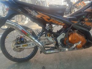 SUZUKI RAIDER 150 CARB  DAENG OPEN PIPE 51 MM TRI-CUT WITH SILENCER