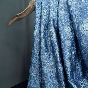 Van Gogh Starry Night Impressionist Handmade DIY Fabric Design Star Pattern Mixed Fiber Home Sponge Pad/Material/Yard Goods