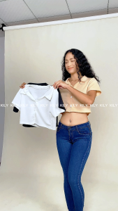 KILY.PH Casual Plain Polo Button Down Blouse Tops 6A0207