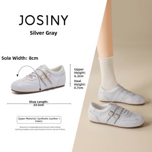 Josiny | Vintage Style Training Shoes with Double Buckles Flat