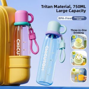 CHICU TOM | Student Boys Special Summer Tritan Straw Cup Sports Water Bottle